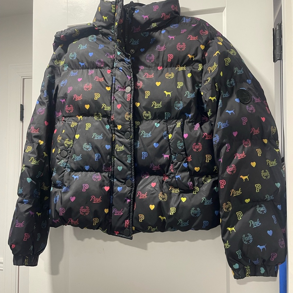 Victoria Secret Pink Multicolor Puffer Jacket